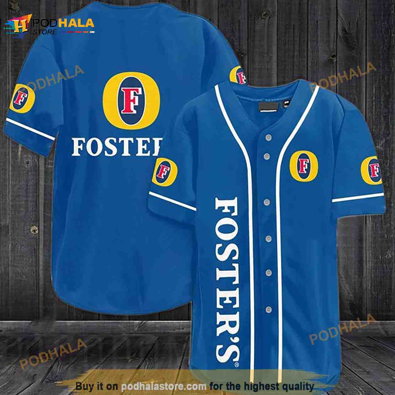 Blue Foster’s Lager 3D Baseball Jersey