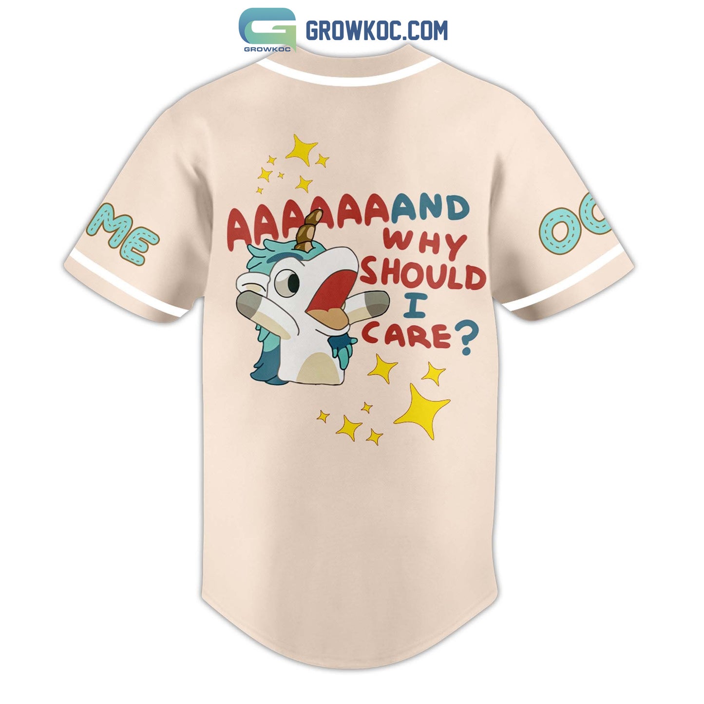 Bluey Unicorse And Why Should I Care Personalized Baseball Jersey