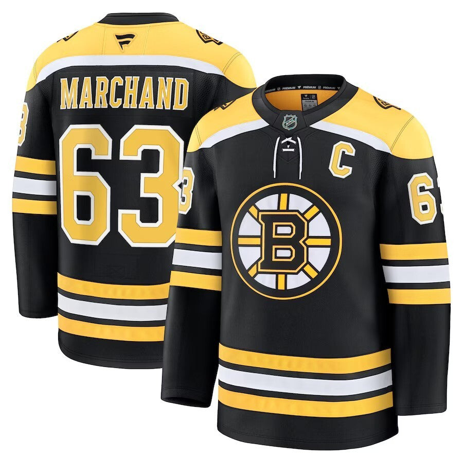 Boston Bruins #63 Brad Marchand Home Premium Jersey - Black