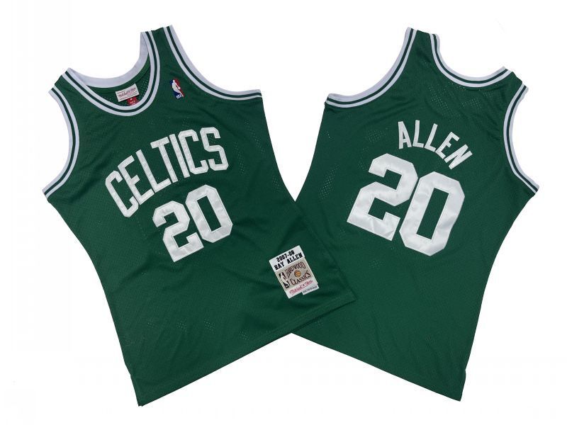 Boston Celtics #20 Ray Allen Celtics 20 # Green 07-08 Season Mitchell Retro Jersey --. Allen Style 2