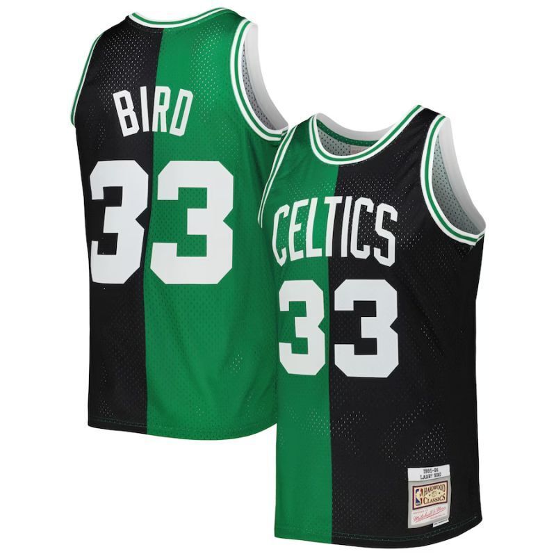 Boston Celtics #33 Larry Bird m&n jersey splite