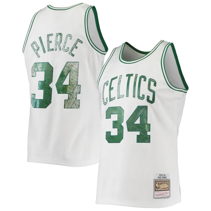 Boston Celtics #34 Paul Pierce Mitchell & Ness 2007-08 Hardwood Classics 75th Anniversary Diamond Swingman Jersey - Whit