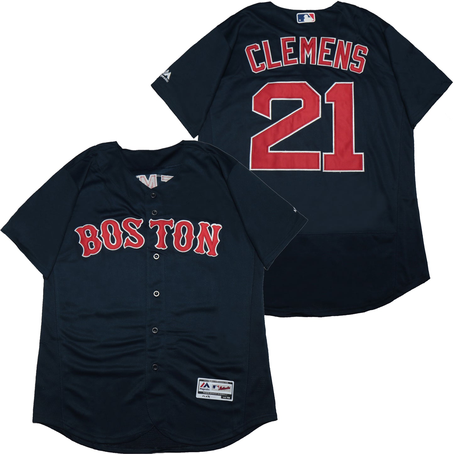 Boston Red Sox #21 Clemens Red Sox 21 Blue Elite