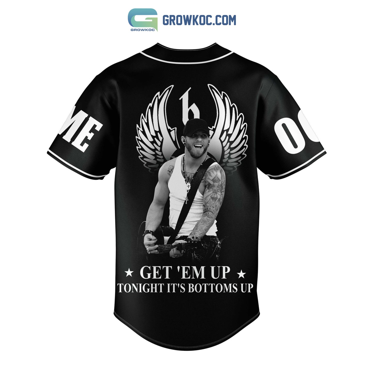 Brantley Gilbert Get’em Up Tonight It’s Bottoms Up Personalized Baseball Jersey