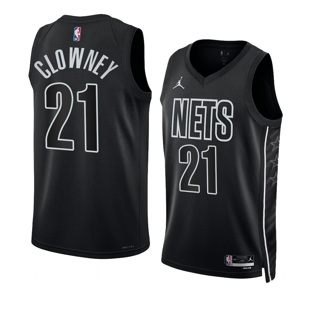 Brooklyn Nets #21 Noah Clowney 2023 NBA Draft Men Black Jersey 2022-2023 Statement Edition