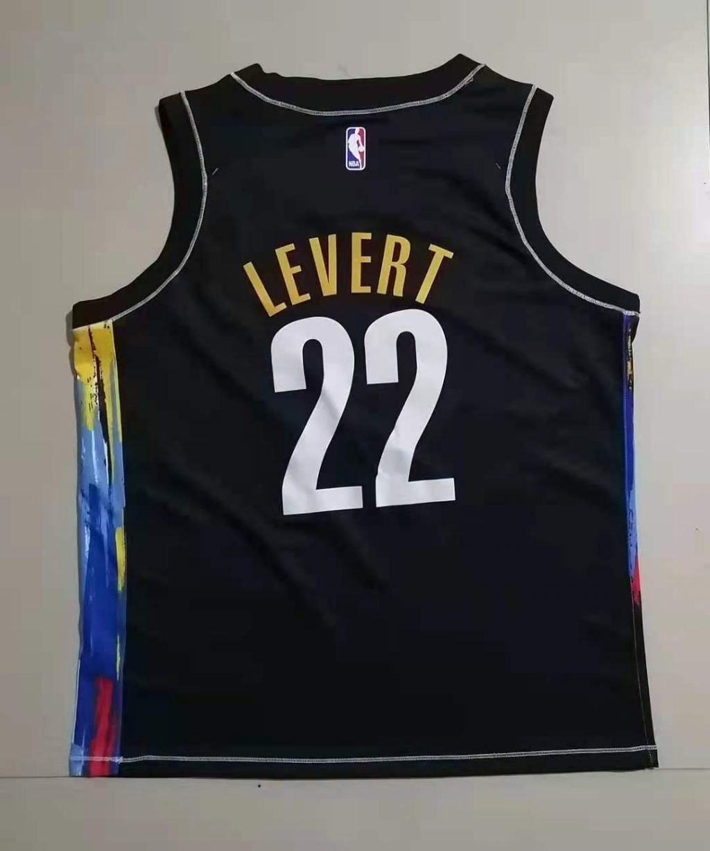 Brooklyn Nets #22 Levert Nets Black v Collar 22 # Hot Press s-2xl Style 1