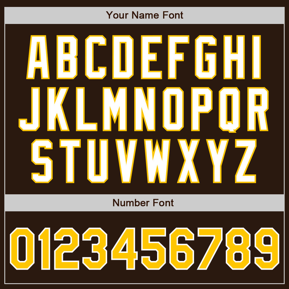 Custom Brown Yellow-White Authentic Baseball Jersey