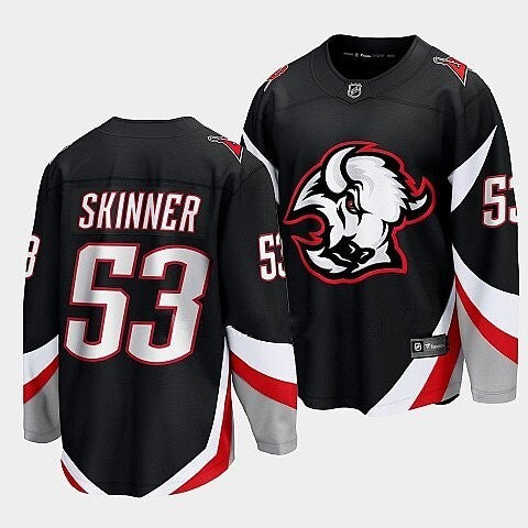 Buffalo Sabres #53 Jeff Skinner black goathead alternate premier jersey