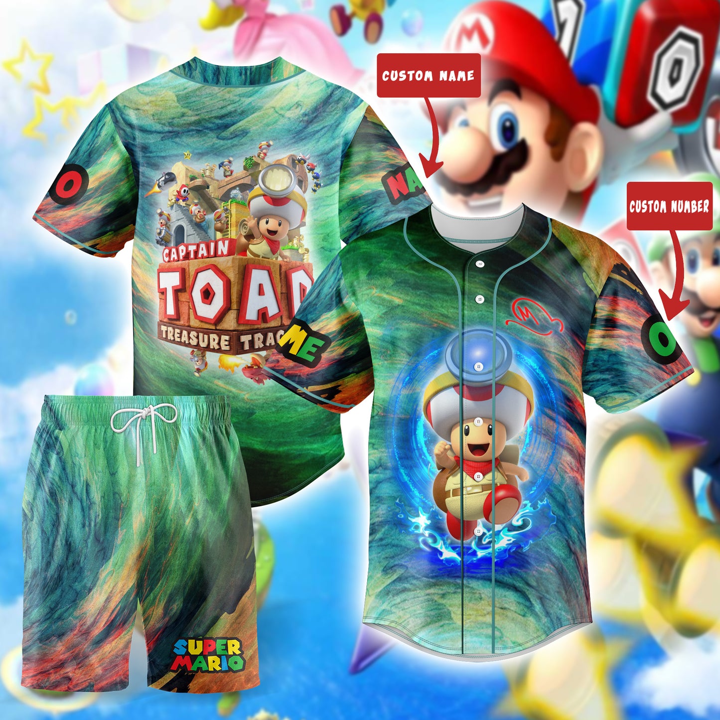 BEST Captain Toad Personalized Baseball Jersey