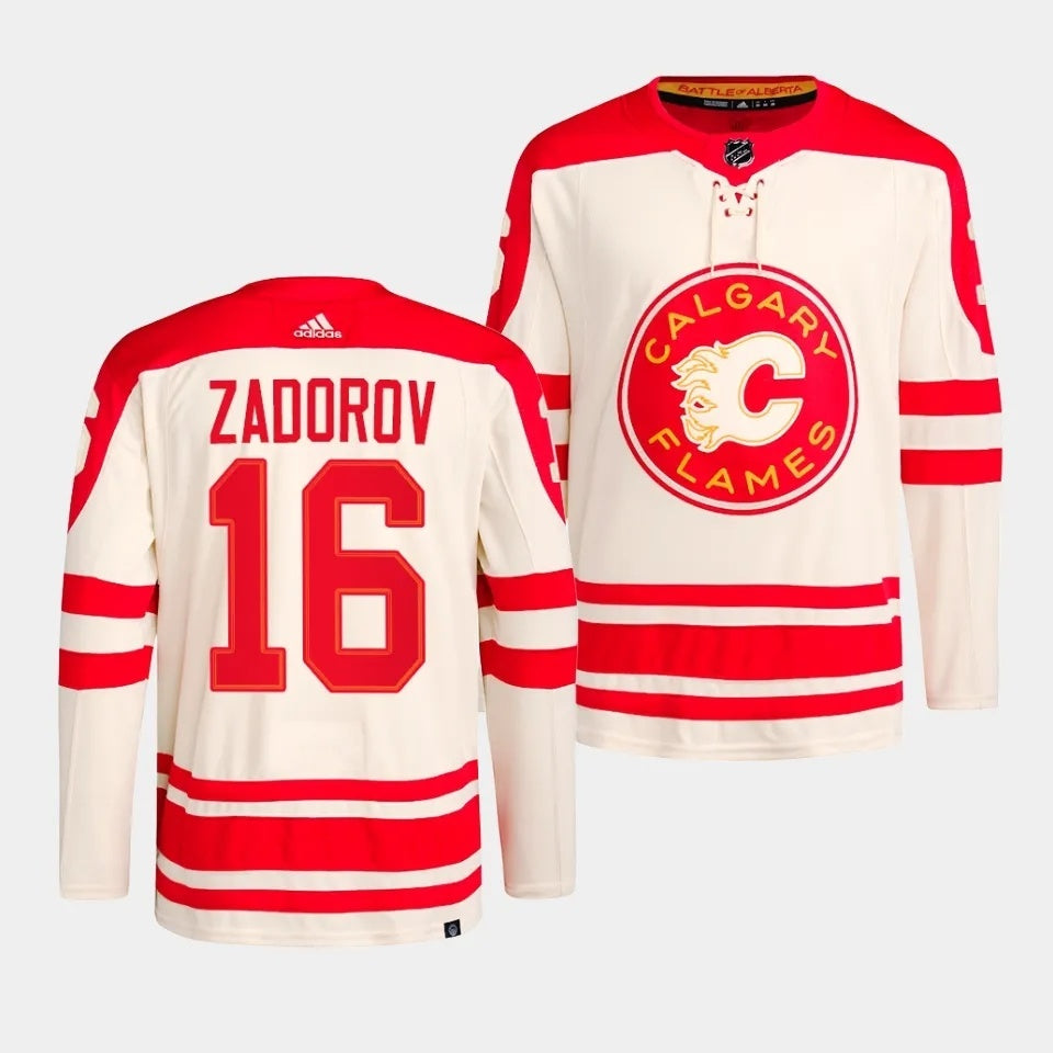 Calgary Flames #16 Nikita Zadorov 2023 NHL Heritage Classic Cream Authentic Jersey