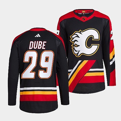 Calgary Flames #29 dillon-dube-black-2022reverse-retro-2.0-authentic-primegreen-jersey