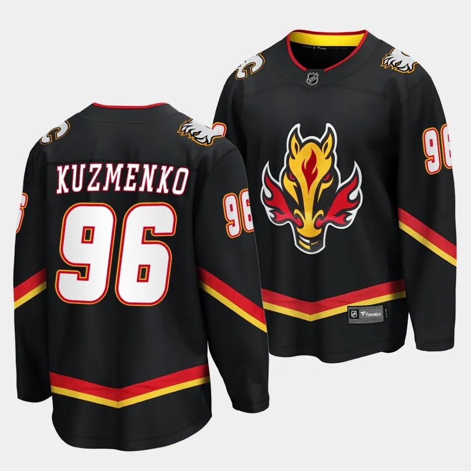 Calgary Flames #96 Andrei Kuzmenko Alternate Black Jersey