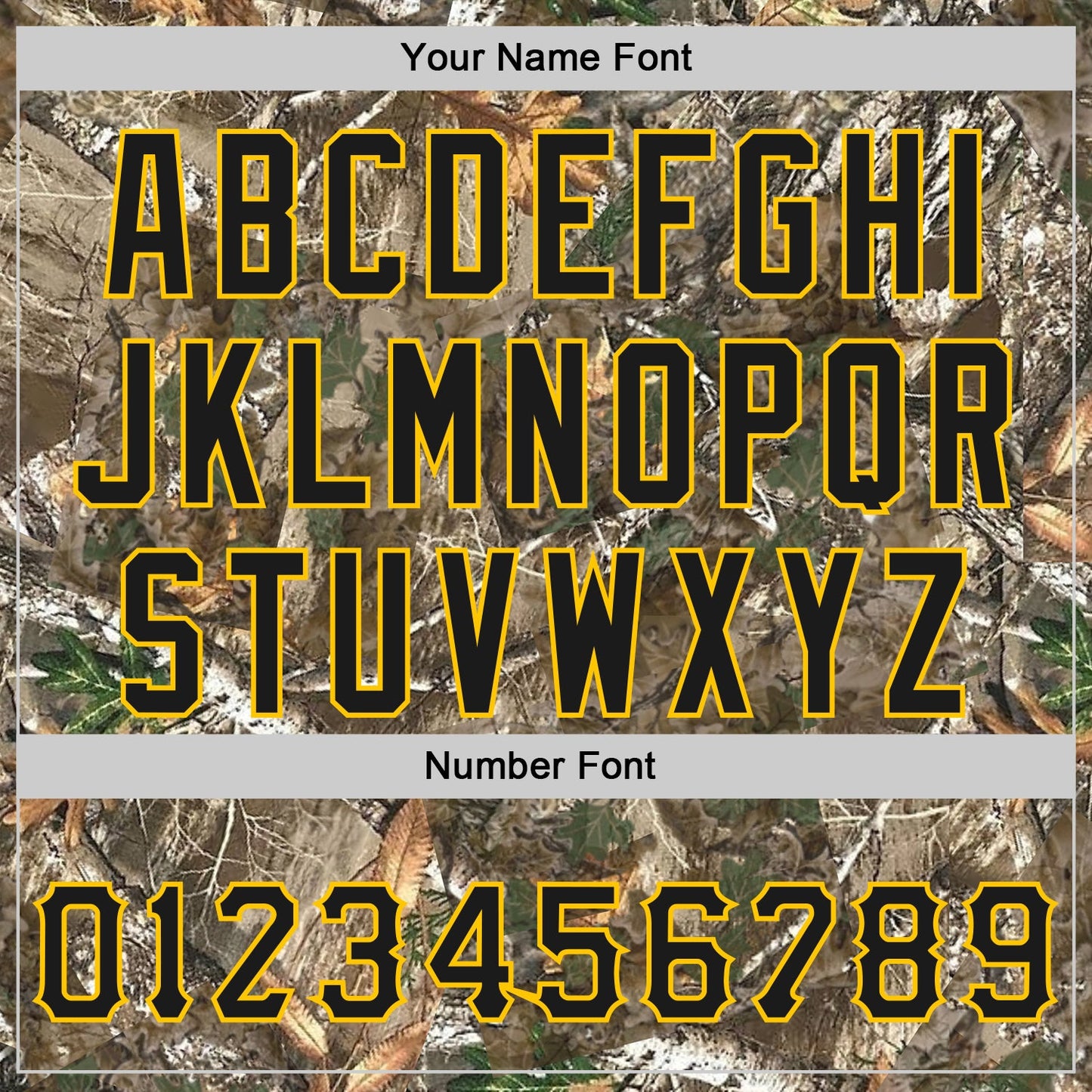 Custom Camo Black-Yellow Woodland Forest Camouflage Authentic Salute To Service Baseball Jersey