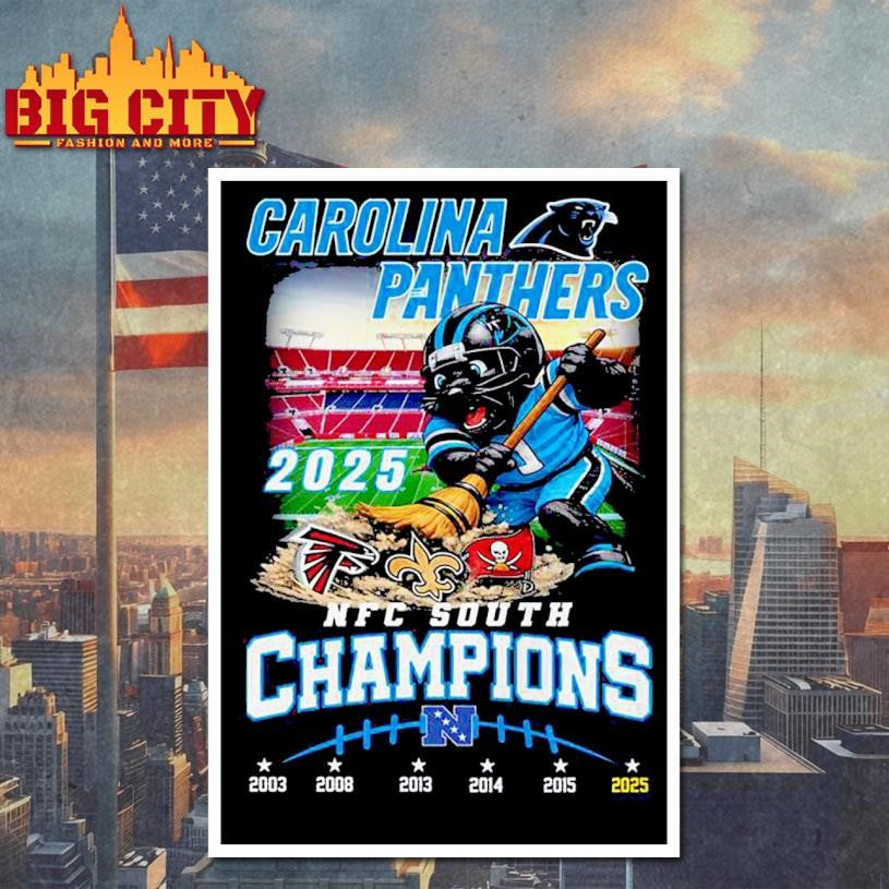 Carolina Panthers 2025 NFC South Champions Vintage Shirt
