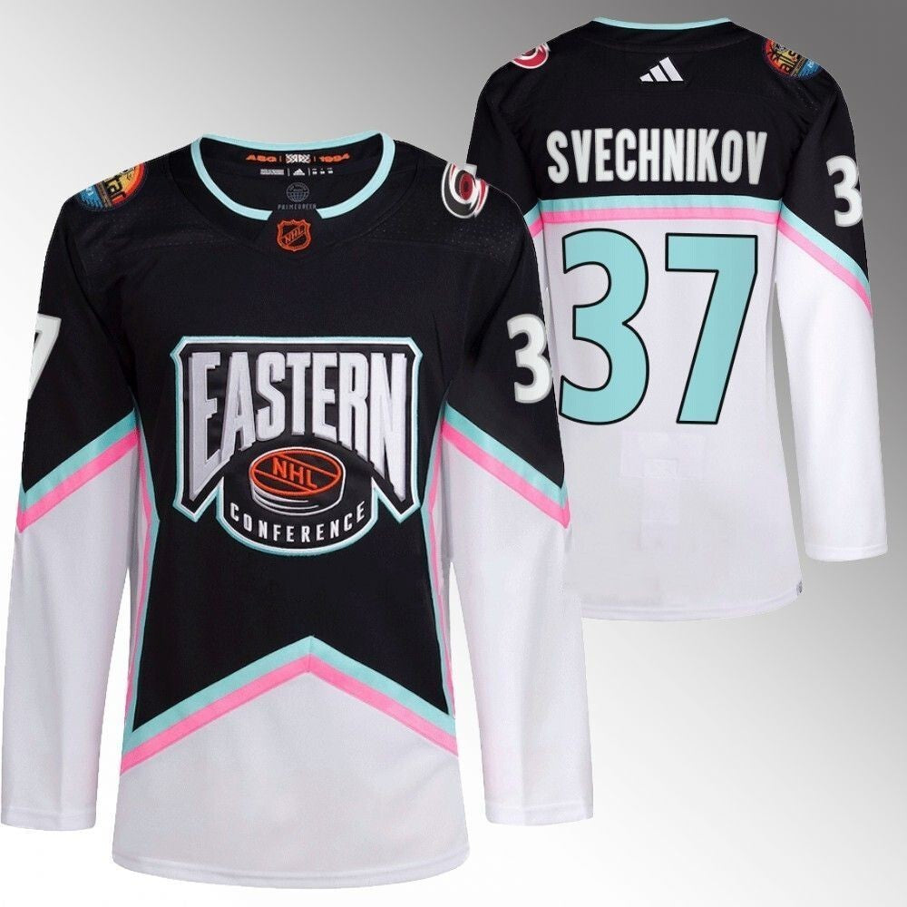 Carolina Hurricanes #37 Andrei Svechnikov 2023 NHL All-Star Black Eastern Conference Jersey
