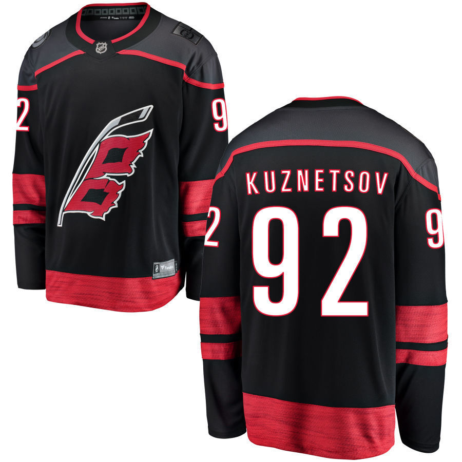 Carolina Hurricanes #92 Evgeny Kuznetsov Home Black