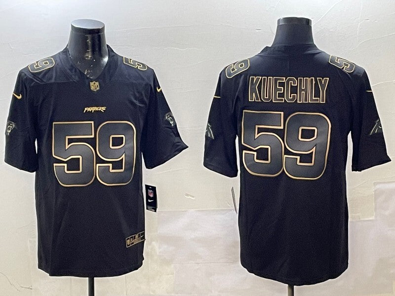 Carolina Panthers #59 Kuechly Panthers Black Gold Adult