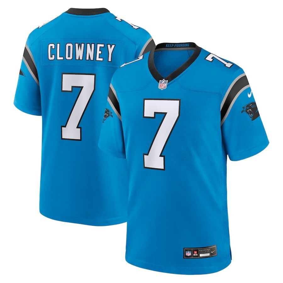 Carolina Panthers #7 Jadeveon Clowney Alternate Game Jersey - Blue Style 1