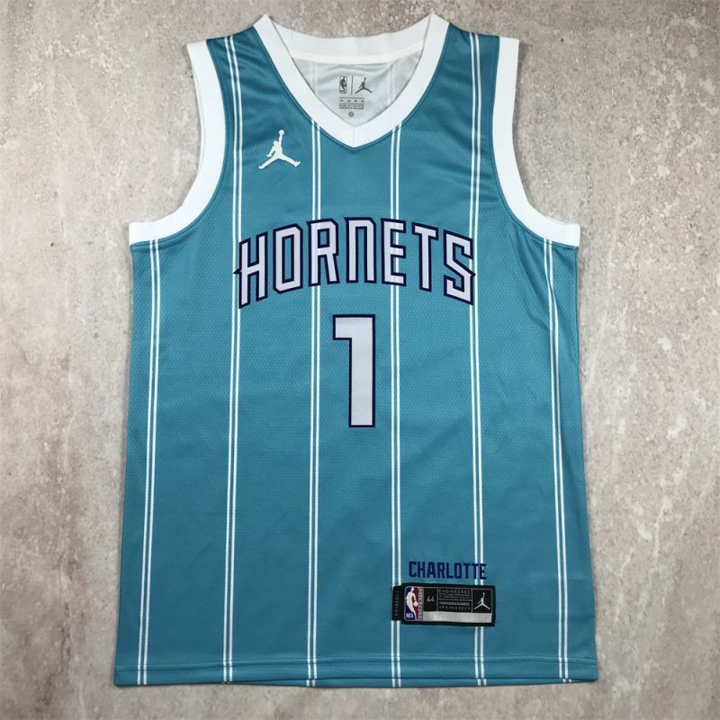 Charlotte Hornets #1 LaMelo Ball Hot Press Hornets 1 Light Blue s-xxl Style 2