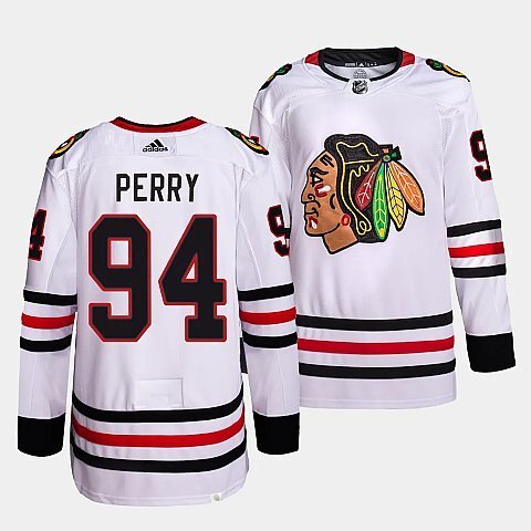 Chicago Blackhawks #94 Corey Perry Away Primegreen Authentic Pro White Jersey