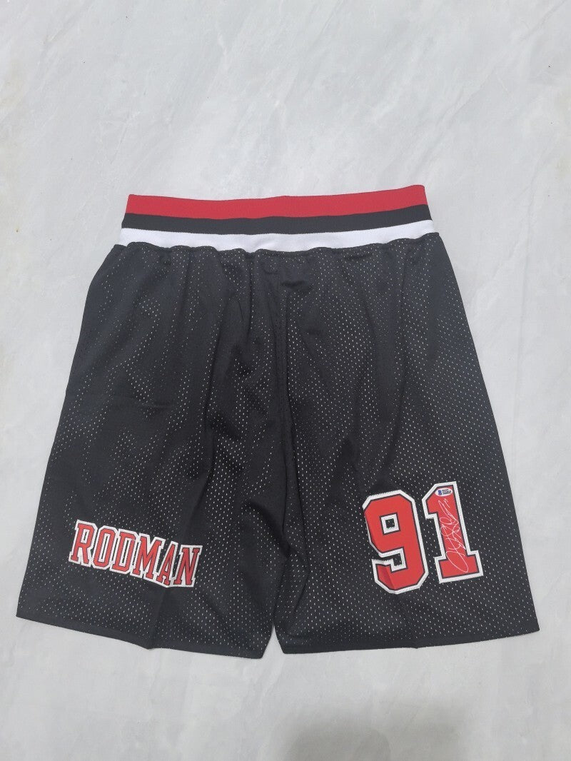 Chicago Bulls Bulls Black Retro Shorts Style 1