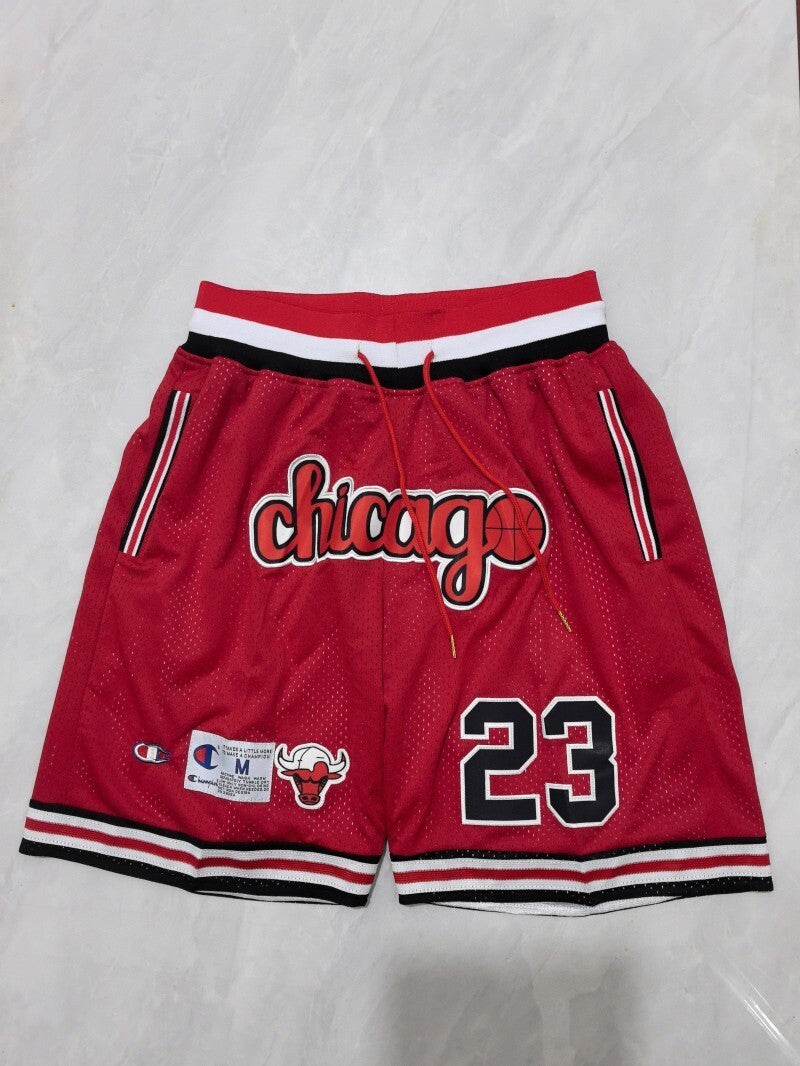 Chicago Bulls Bulls Red Retro Shorts Style 6