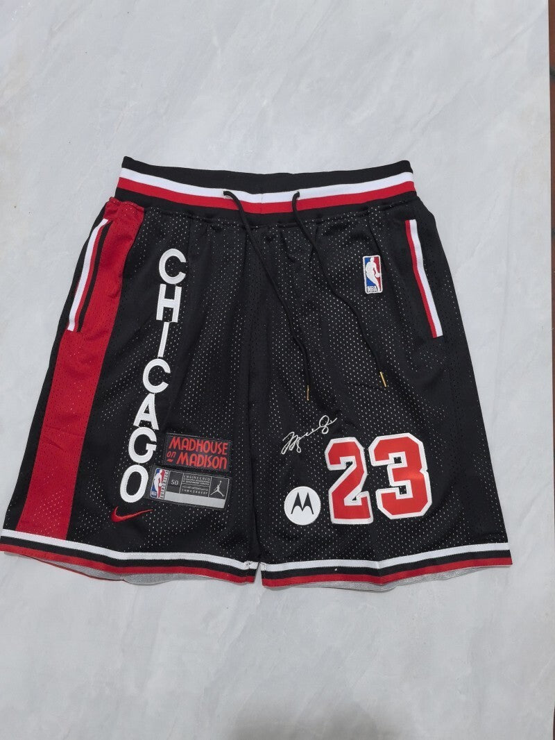 Chicago Bulls Bulls Retro Black Shorts Style 2