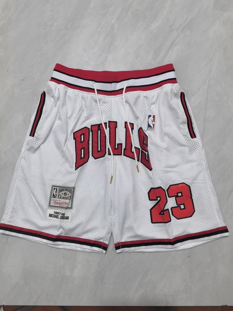 Chicago Bulls Bulls White Retro Shorts Style 6