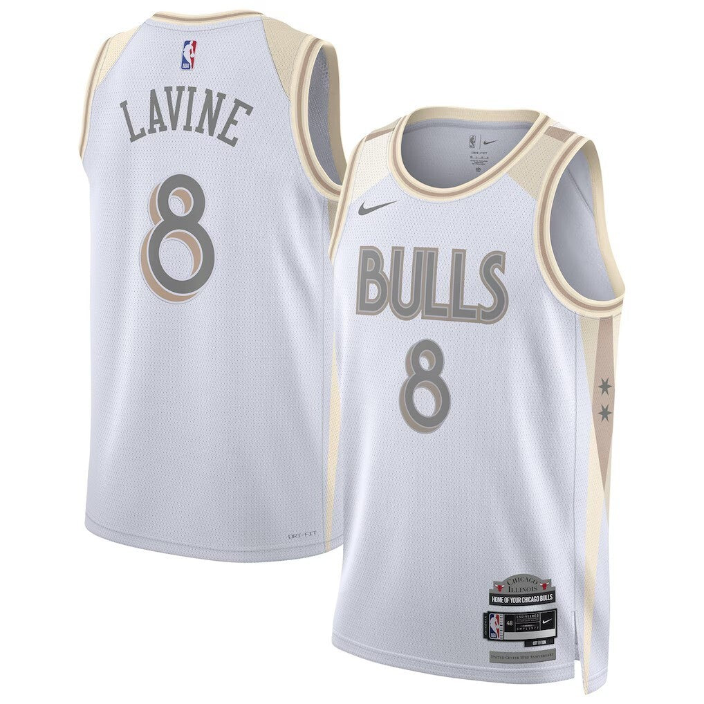 Chicago Bulls #8 Zach LaVine Unisex 202425 Swingman Player Jersey - City Edition - White