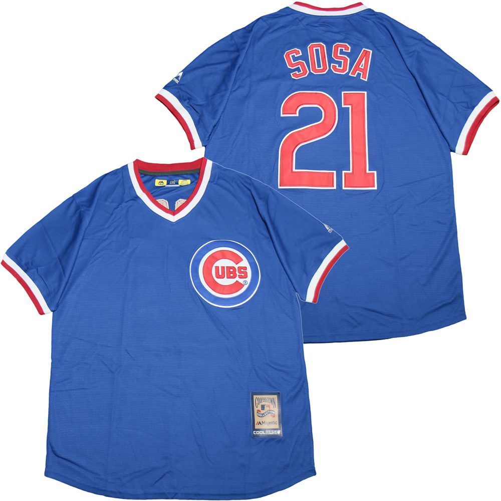 Chicago Cubs #21 Sammy Sosa Cubs 21 Blue Pullover Fan