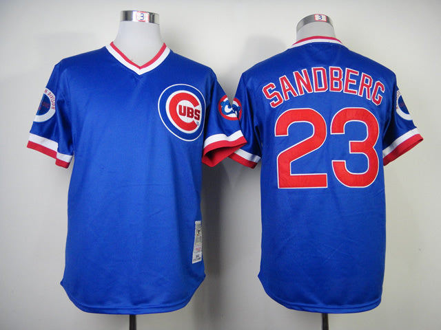 Chicago Cubs #23 Ryne Sandberg Cubs 23 Blue 1984 Retro Pullover
