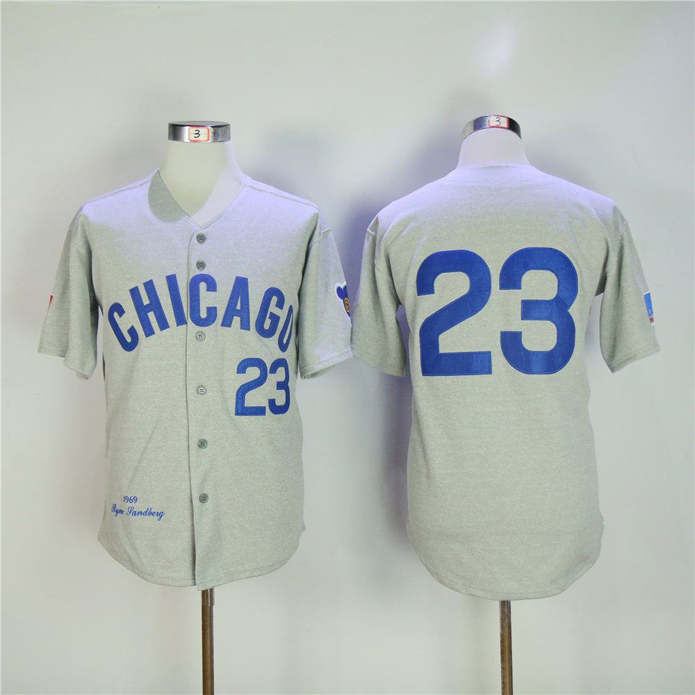 Chicago Cubs #23 Ryne Sandberg Cubs 23 Hemp Gray 1969 Retro Style 2