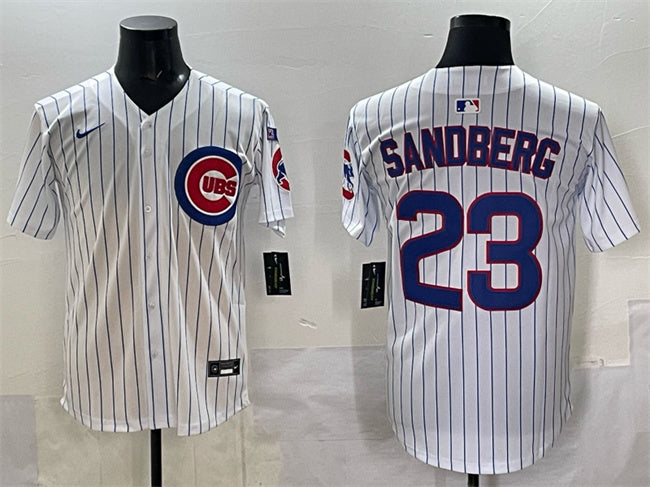 Chicago Cubs #23 Ryne Sandberg White Pinstripe 'Ryne Sandberg Tribute' Vapor Limited2
