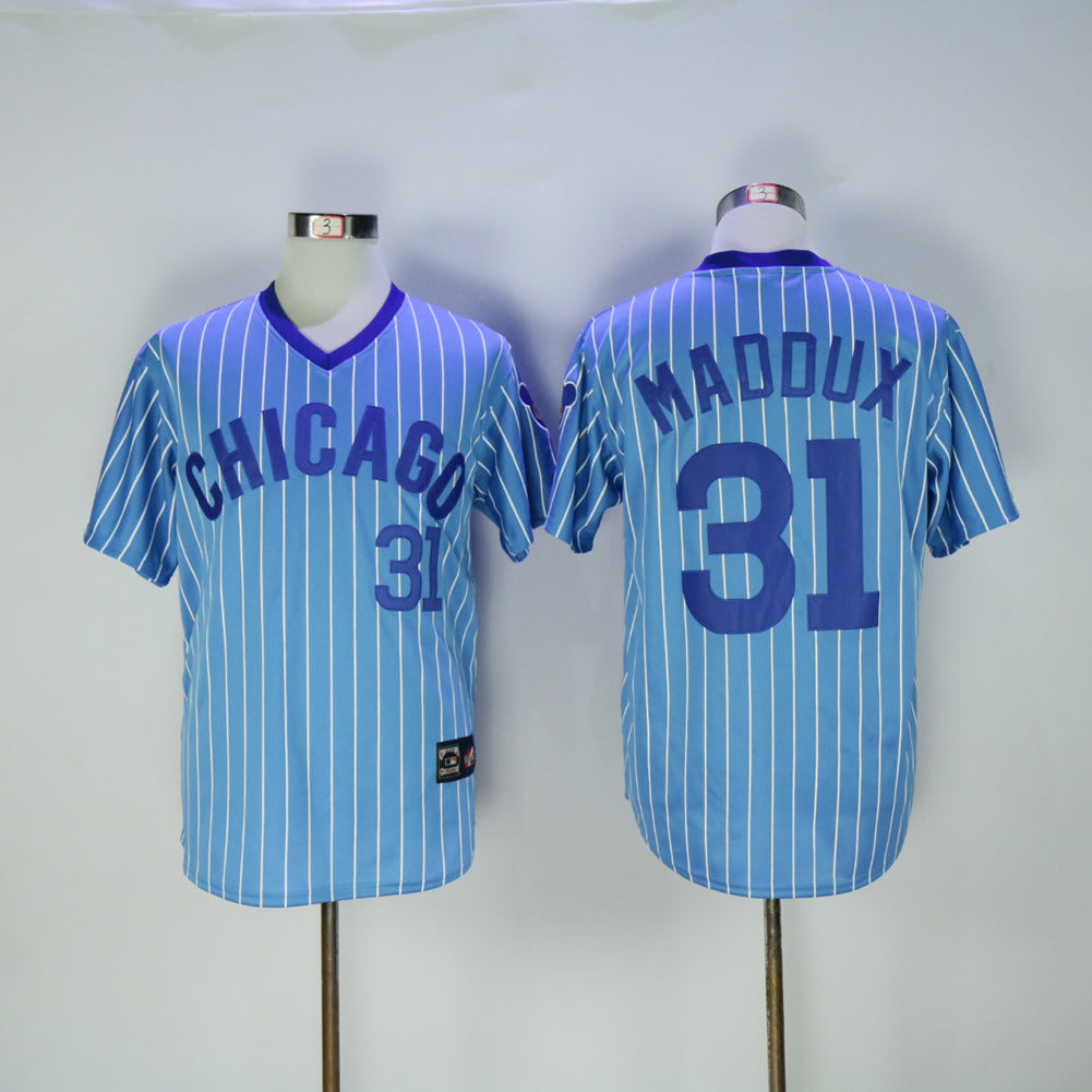 Chicago Cubs #31 Greg Maddux Cubs 31 Blue White Retro