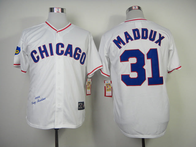 Chicago Cubs #31 Greg Maddux Cubs 31 White 1988 Retro