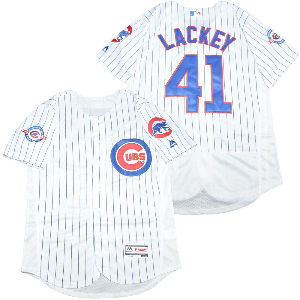 Chicago Cubs #41 Lackey Cubs 41 White Elite