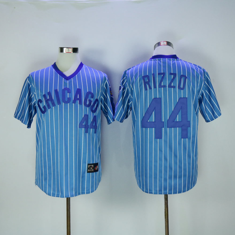 Chicago Cubs #44 Anthony Rizzo Cubs 44 Blue Pullover Retro