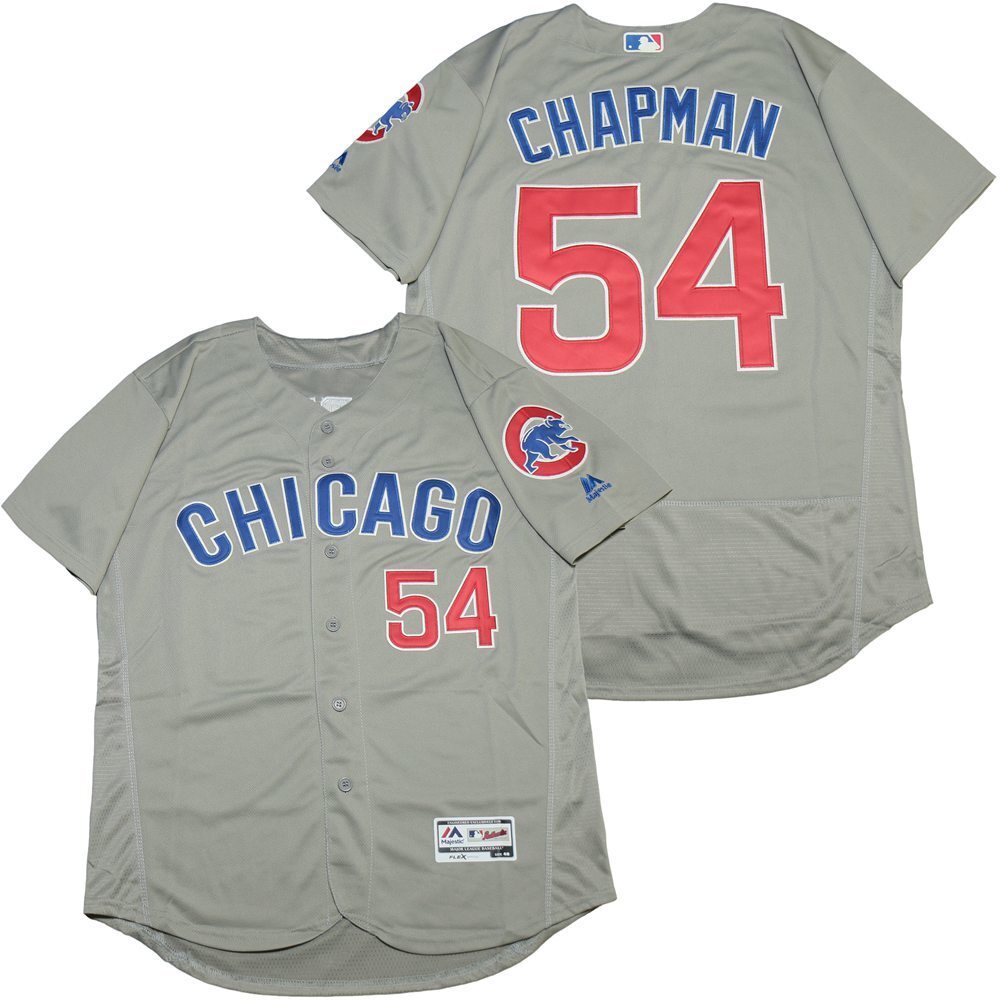 Chicago Cubs #54 Chapman Cubs 54 Gray Elite