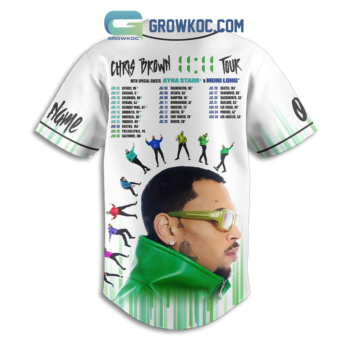 Chris Brown Tour Schedule Of 2024 White Design Personalized Baseball Jersey