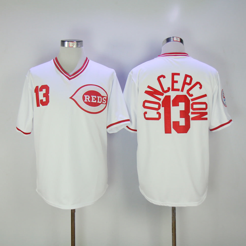 Cincinnati Reds #13 Reds 13 White Pullover Retro