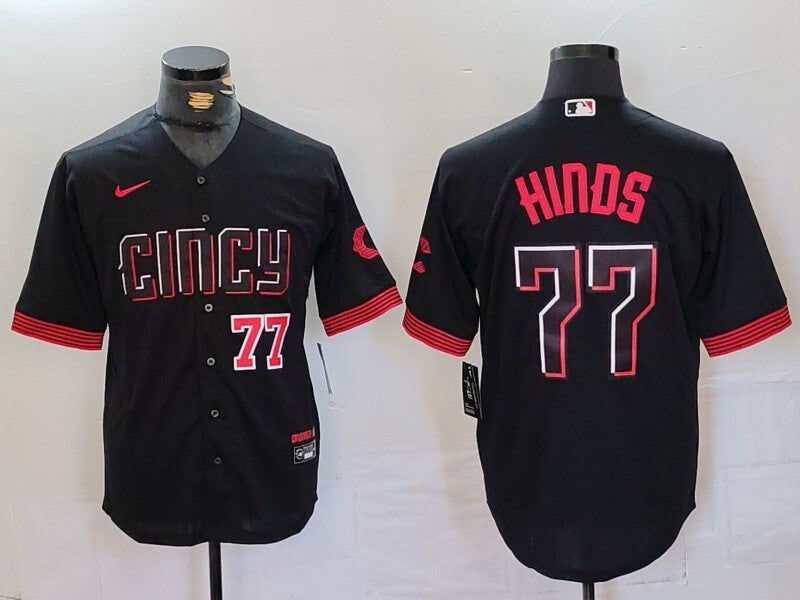 Cincinnati Reds #77 Rece Hinds Reds City Adult Style 3