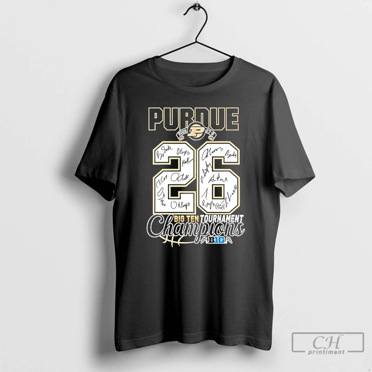 Classic Purdue Boilermakers Mens Basketball 2026 Big Ten Tournament Champions Signatures