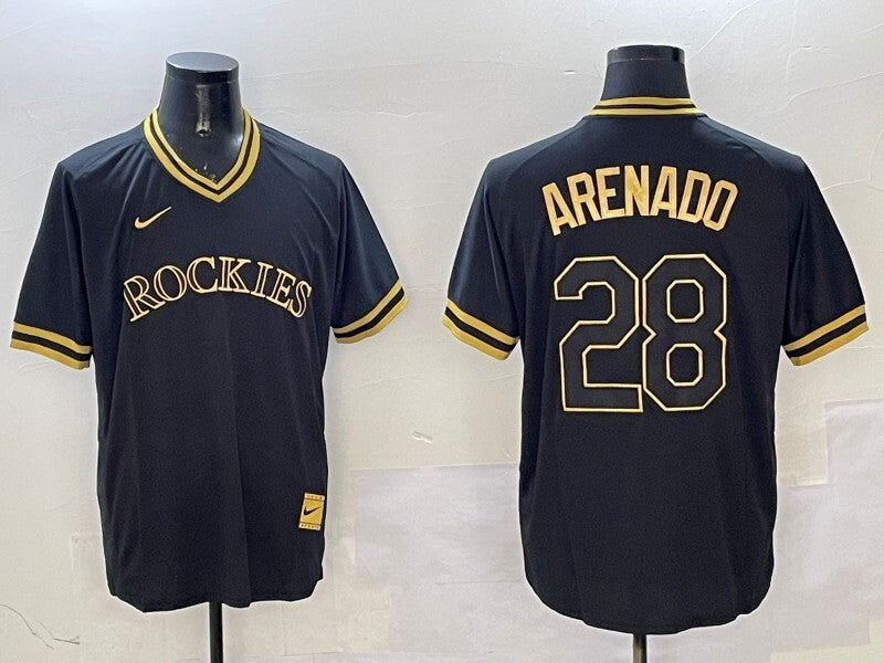 Colorado Rockies #23 Kris Bryant Black Gold Adult