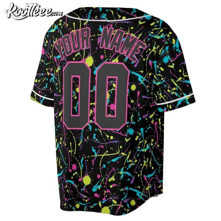 Colorful Paint Splatter Graffiti Custom Baseball Jersey