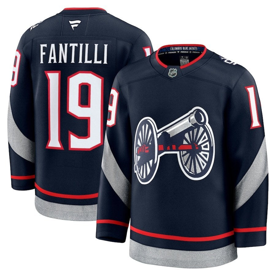 Columbus Blue Jackets #19 Adam Fantilli 2025 NHL Stadium Series Premium Player Jersey - Navy