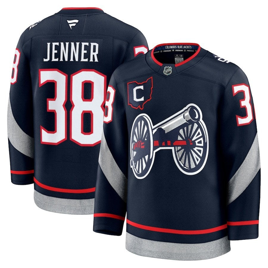 Columbus Blue Jackets #38 Boone Jenner 2025 NHL Stadium Series Premium Player Jersey - Navy