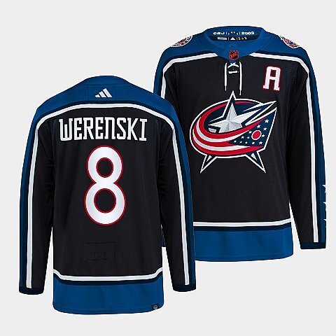 Columbus Blue Jackets #8 zach-werenski-navy-2022reverse-retro-2.0-authentic-primegreen-jersey Style 2