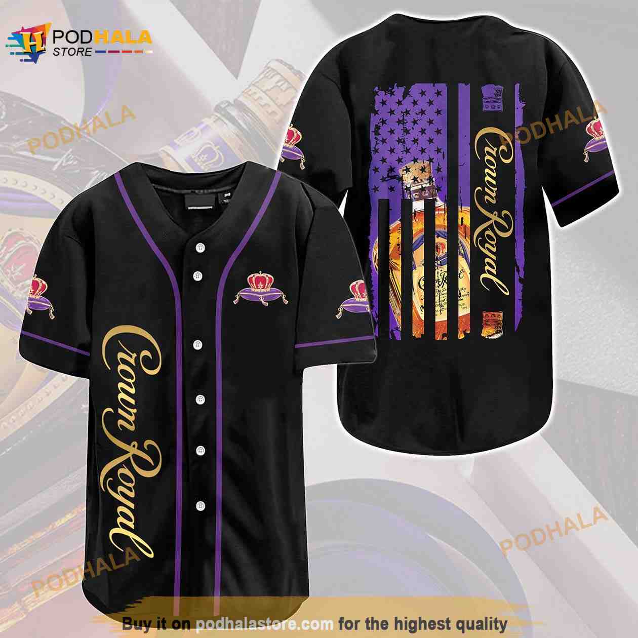 Crown Royal Usa Flag All Over Print Unisex 3D Baseball Jersey