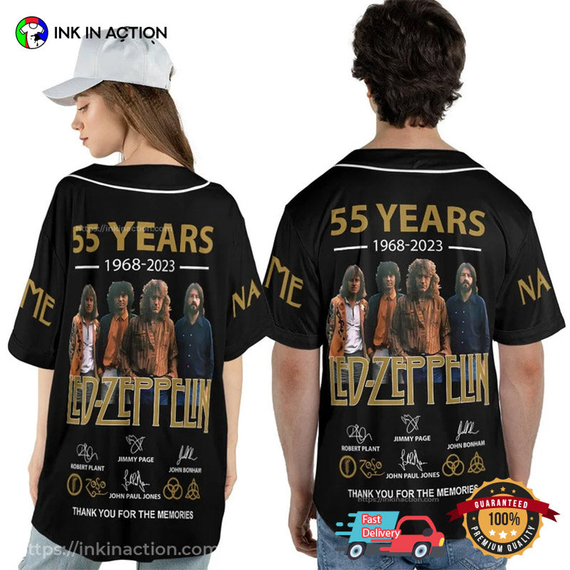 Custom Name Led Zeppelin Rock Band Baseball Jersey