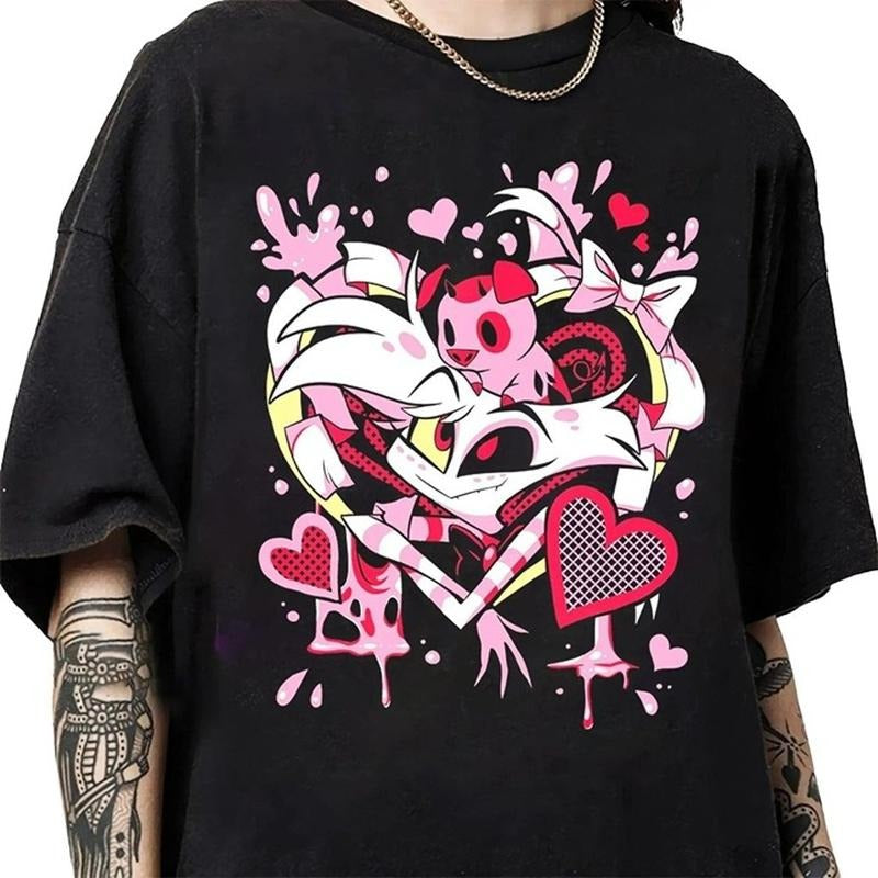 Cute Angel Dust and Nuggets T-Shirt, Hazbin Hotel Characters T-shirt Top Womenswear Hoodie, Sweatshirt | WearSparks.com